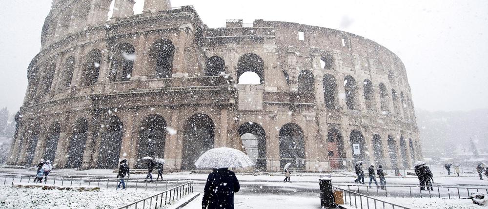 Ein Temperatursturz durch den Zusammenbruch des Nordatlantikstroms würde Rom eisige Winter bescheren.