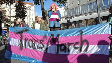 Eine Demonstration für Trans* Rechte in Berlin.