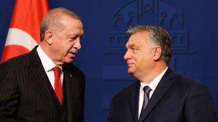 Der türkische Präsident Recep Tayyip Erdogan (li.) mit Ungarns Premier Viktor Orban. 