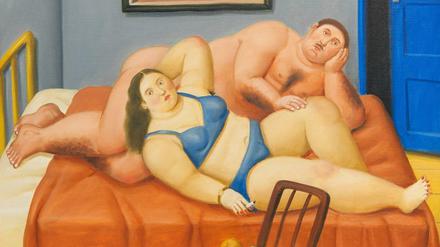 Die Anima Gallery hat von Fernando Botero "Lovers in Bed" (2011) dabei