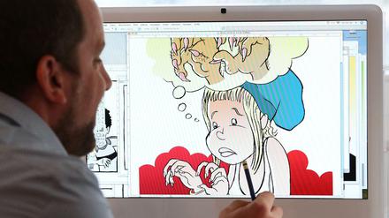 Künstlerische Freiheit. Calle Claus bei der Arbeit an seiner Graphic Novel „Dorle“. 