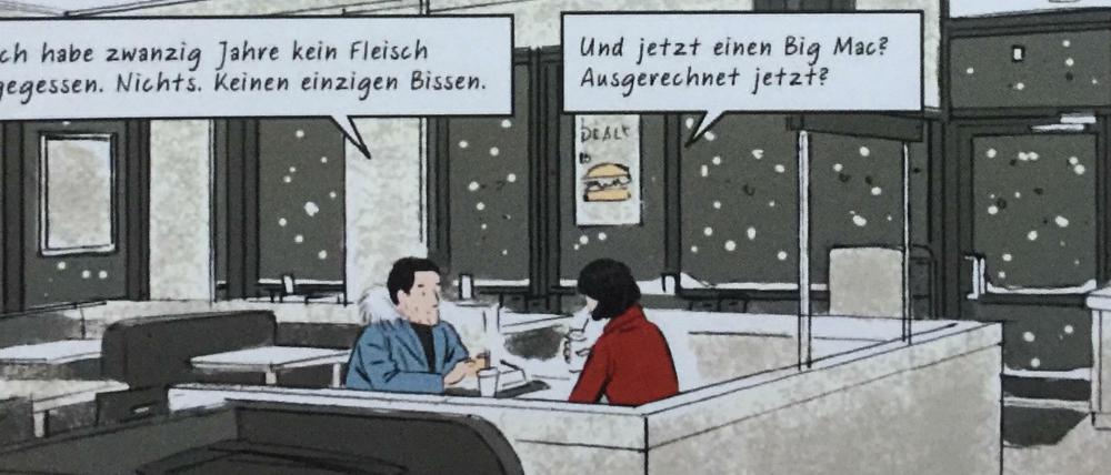 Gewinner. Eine Szene aus der in Arbeit befindlichen Comic-Erzählung „Blåvand“ von Thomas Pletzinger und Tim Dinter.