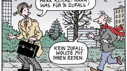 Abschied: Volker Reiches Comic-Alter-Ego begegnet in der letzten Folge von „Strizz“ seiner Hauptfigur.