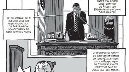 Entscheider: Neben Wissenschaftlern spielen auch Politiker wie Barack Obama eine Rolle in dem Comic.