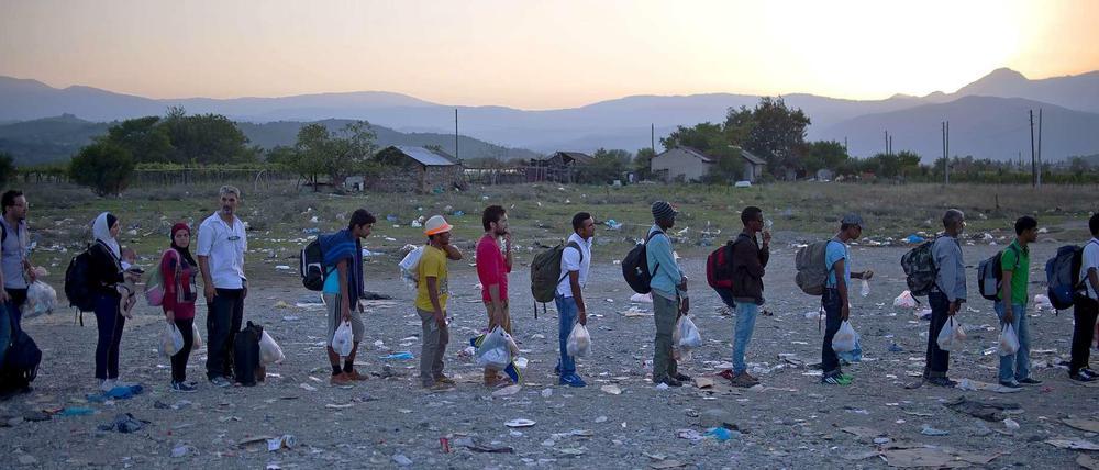 Flüchtlinge an der Grenze zu Mazedonien