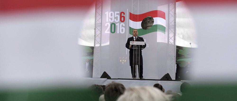 Ministerpräsident Viktor Orbán bei der diesjährigen Gedenkfeier des Ungarischen Volksaufstandes von 1956.