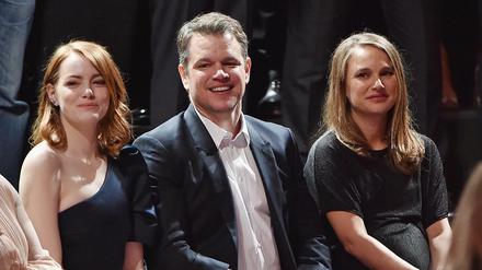 Großes Staraufgebot beim jährlichen Oscar-Lunch: Emma Stone, Matt Damon und Natalie Portman (v.l.).
