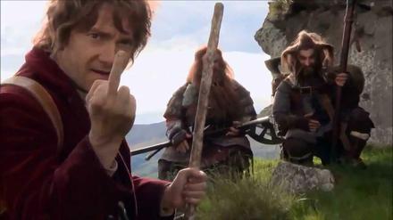 Kann ja nicht immer alles toll sein, im Kino: Bilbo-Darsteller Martin Freeman beim "Hobbit"-Dreh