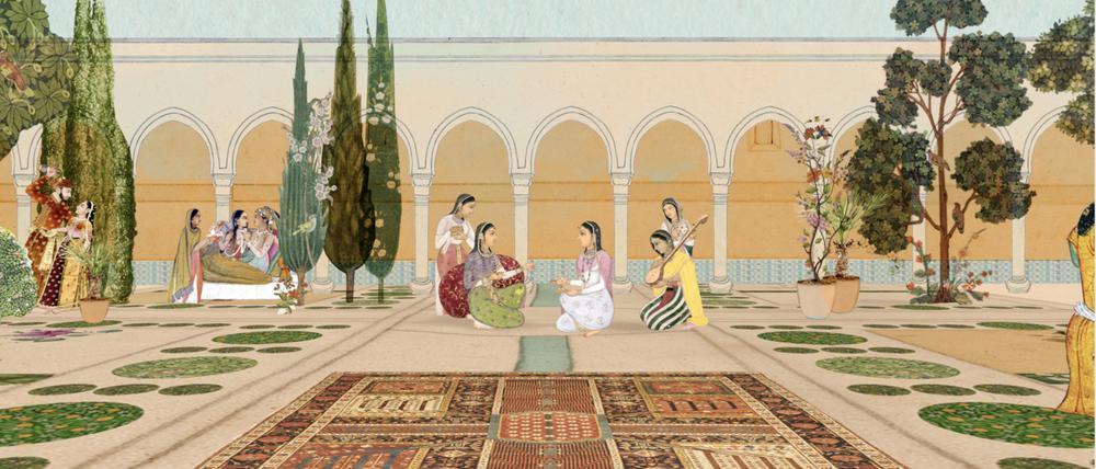360°-Tour zum Thema „Gartenparadiese“. Die große Bedeutung der Gartenkultur als eigenständiger Kunstform, finden in der Buchmalerei und persischer Dichtung einen reichen Ausdruck.