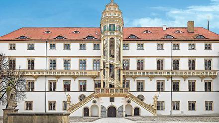 Die Festsäle von Schloss Hartenfels mit dem Großen Wendelstein, dem prächtigen Treppenhaus. 