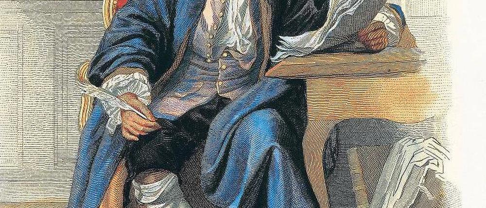 Der Geist flog frei, der Wein floss in Strömen. Diderot (1713 - 1784) auf einem Stich aus dem 19. Jahrhundert.Foto: akg / De Agostini Picture Lib.