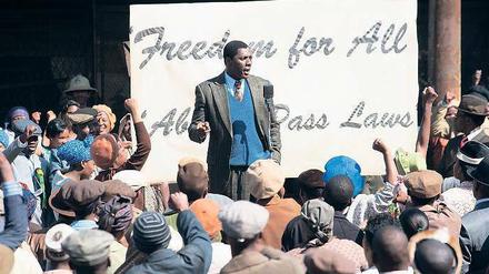 Wer sich nicht wehrt, der lebt verkehrt. Nelson Mandela (Idris Elba) auf einer Kundgebung.