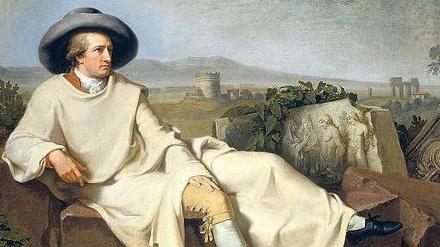 Johann Wolfgang von Goethe lagert auf dem Gemälde von Johann Heinrich Tischbein aus dem Jahr 1787 in der römischen Campagna.