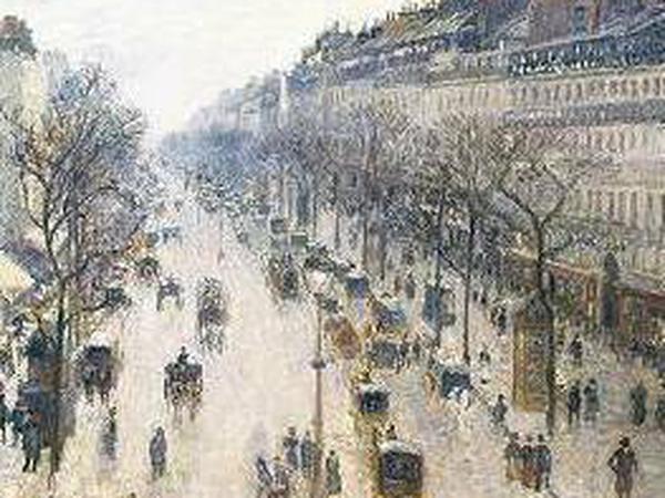 Pissarros „Boulevard Montmartre an einem Wintermorgen“ (1897).