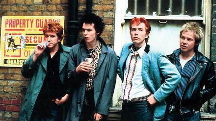 Die Sex Pistols 1978 in London: Gitarrist Steve Jones, Bassist Sid Vicious, Sänger John Lydon und Schlagzeuger Paul Cook (v.l.).