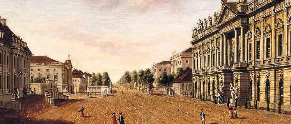 Preußischer Prunk. Das Zeughaus, hier auf einem Gemälde von 1785, ist heute das älteste Gebäude an der Prachtstraße Unter den Linden.