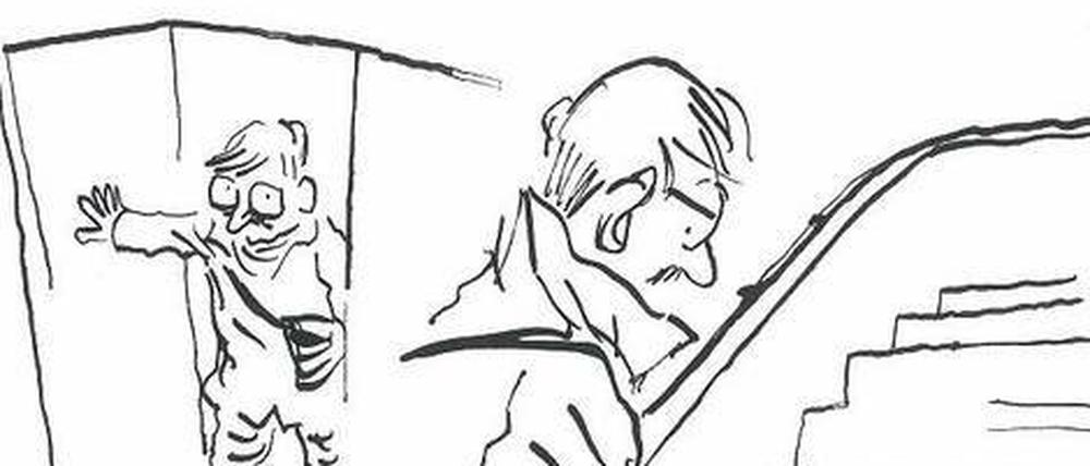 Intime Einblicke in die Zeit nach dem 7. Januar 2015: In der dreiseitigen Episode „Lippenstift“ (hier ein Auszug) verarbeitet „Charlie Hebdo“-Zeichner Luz einen Traum, in dem sich die Spuren des Attentats mit der Lippenstiftfarbe seiner Frau vermischen.