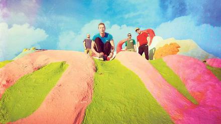 Bunt bleiben. Coldplay mit Sänger Chris Martin (vorne).