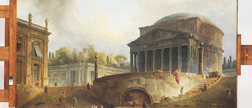 Das Gemälde „Der Hafen von Rom“  bildet den Beginn von Roberts glanzvoller Karriere.