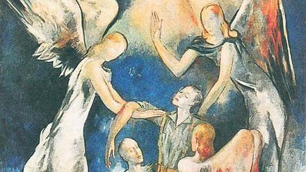 Himmelfahrt. Pere Pruna malte den „Tod des Soldaten Francos“ 1938, noch zur Zeit des Bürgerkriegs, bewusst in christlicher Ikonografie. 
