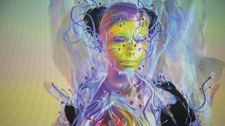Videoinstallation aus der Somerset-House-Ausstellung "Björk Digital".