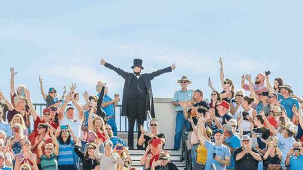 Kampf ums Erbe. Ein Abraham-Lincoln-Darsteller bei einer Trump-Veranstaltung in St. Augustine.