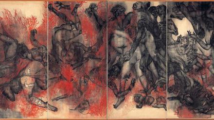 Den Schrecken bannen. Iri und Toshi Maruki schufen ab 1950 die 15-teilige Serie der „Hiroshima-Tafeln“, hier Tafel II: „Feuer“. 