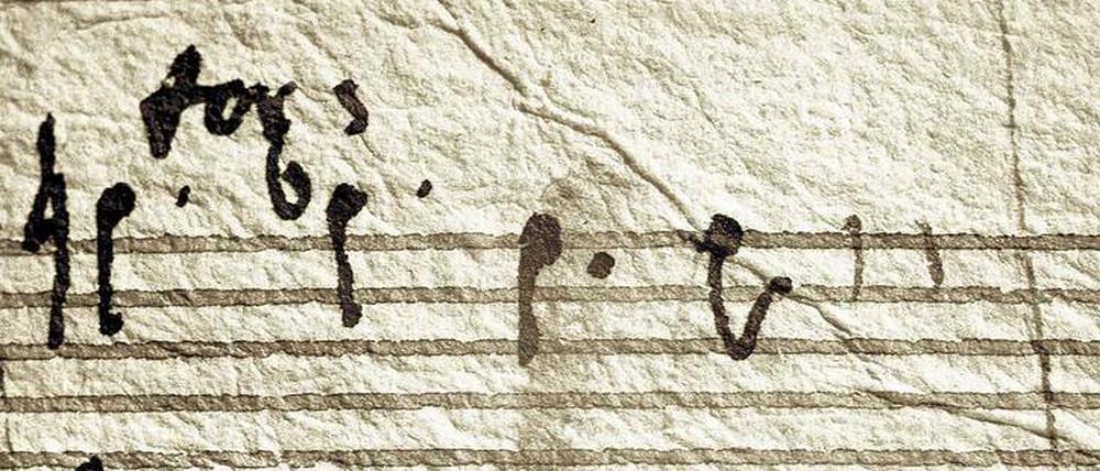 Abbruch nach acht Takten. Die letzten Noten, die Mozart 1791 für sein Requiem notieren konnte.