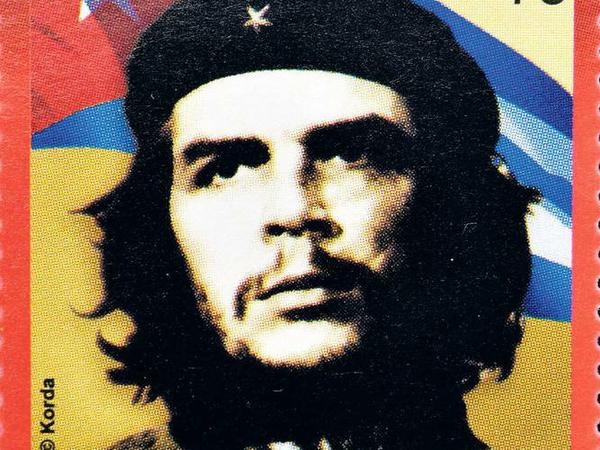 Ikone zum Kleben. Ernesto Guevara als kubanische Briefmarke. 