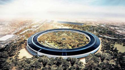 Achtung, Ufo! Die künftige Konzernzentrale von Apple in Kalifornien, ein Entwurf des Büros von Norman Foster.