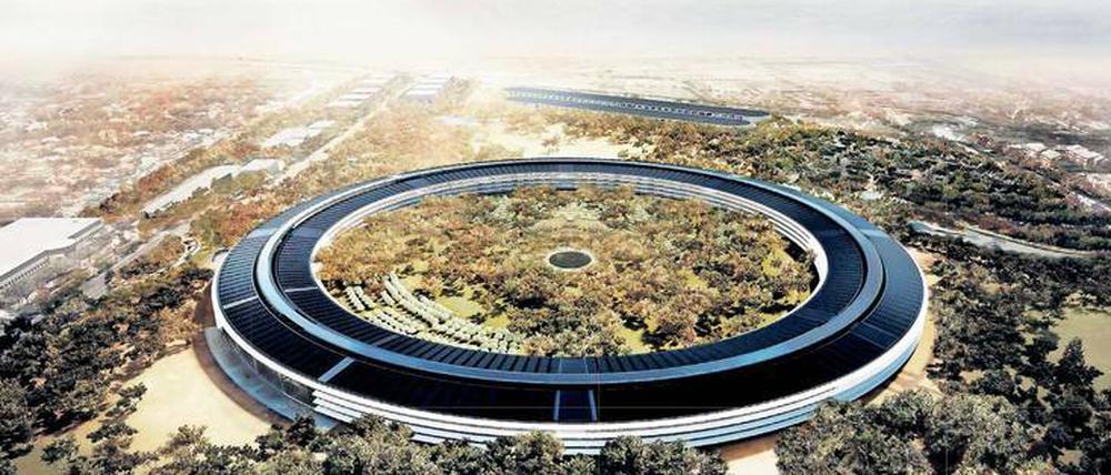 Achtung, Ufo! Die künftige Konzernzentrale von Apple in Kalifornien, ein Entwurf des Büros von Norman Foster.