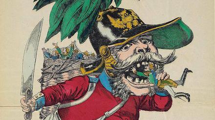Großmaul. "Der große deutsche Menschenfresser", Karikatur auf den preußischen König Wilhelm I., entstanden 1870/71 zum deutsch-französischen Krieg.