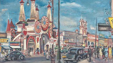 Fröhliche Farben. Sterns „Luna Park auf Coney Island“ von 1939.