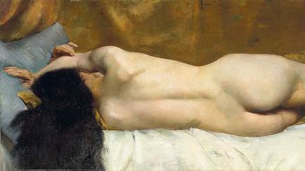 Lovis Corinth, „Liegender weiblicher Rückenakt“, 1887. 