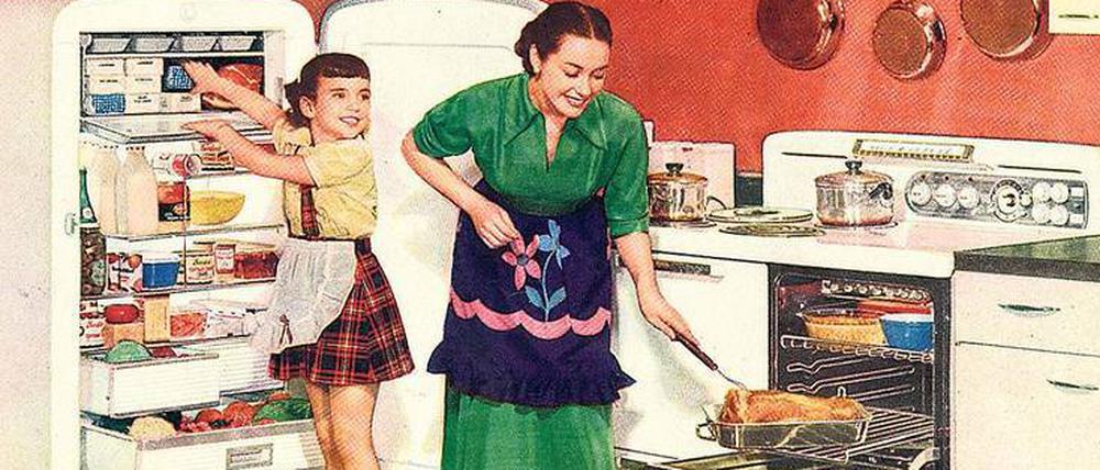 Do it yourself! Als die Welt zumindest in der Küche noch ihre gewohnte Ordnung hatte. Anzeigenmotiv für die glückliche Familie. 
