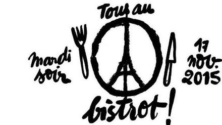 Vom Peace-Zeichen über das Solidaritäts-Logo bis zur Aufforderung, am Abend in Paris wieder auszugehen: Das Emblem dieser Tage nach den Terroranschlägen in Paris hat der Künstler Jean Jullien entworfen. 