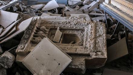 Blick in das von dem IS verwüstete Nationalmuseum von Palmyra. 90 Prozent der Artefakte brachte die syrische Antikenverwaltung aber in Sicherheit.  