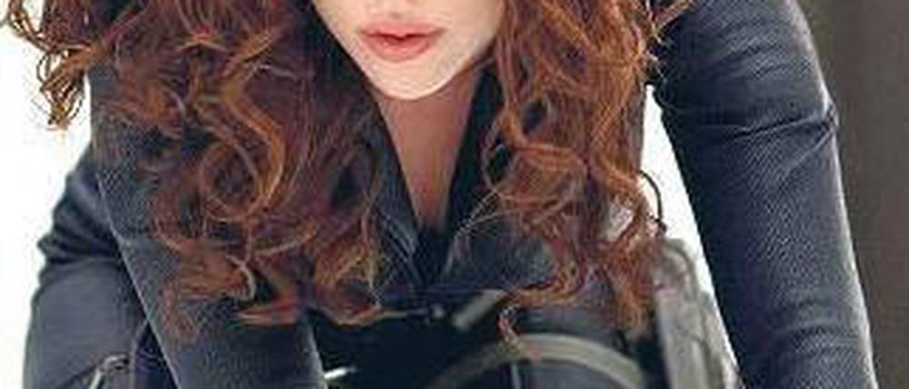 Katzenfrau. Scarlett Johansson als Black Widow in „Iron Man 2“. 