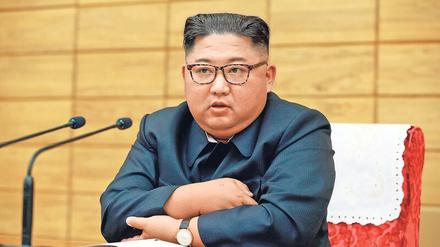 Kim Jong-un bei einer Ansprache 2019.