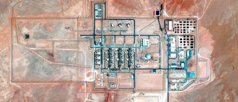 Die algerische Gasanlage auf einem Satellitenbild.