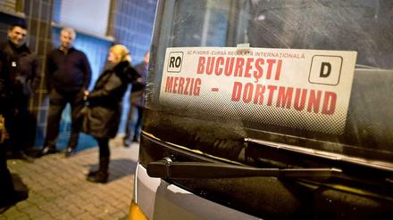Ein Bus der Linie Bukarest-Dortmund.