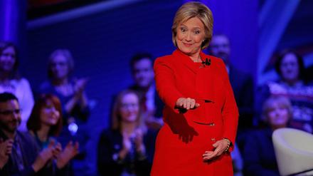 Hillary Clinton in der letzten TV-Debatte der US-Demokraten vor den Vorwahlen.
