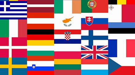Die Flaggen der EU-Mitgliedstaaten. 
