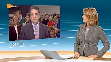 Ein heftiges Wortgefecht lieferte sich SPD-Chef Sigmar Gabriel mit der ZDF-Moderatorin Marietta Slomka im "heute-journal".  