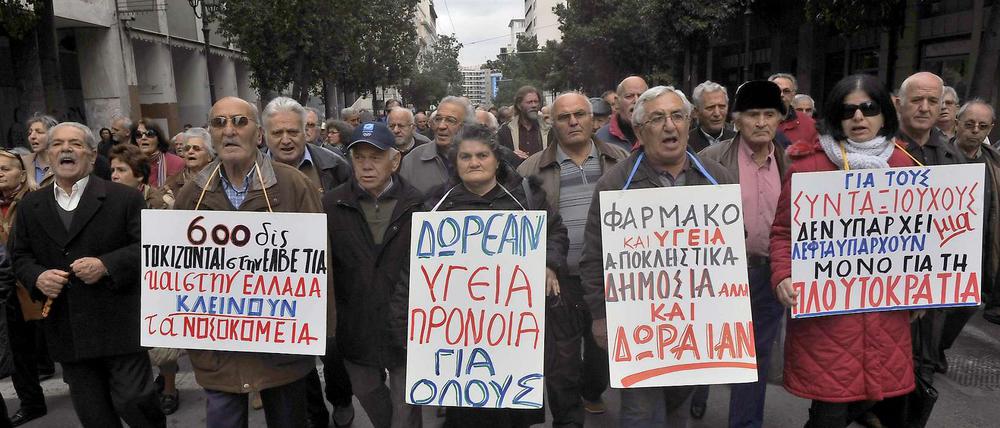 Proteste gegen die Sparpolitik in Athen.