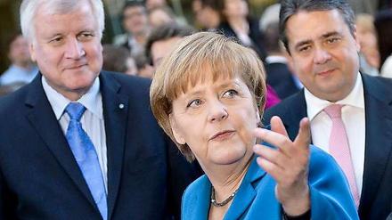 Horst Seehofer, Angela Merkel und Sigmar Gabriel