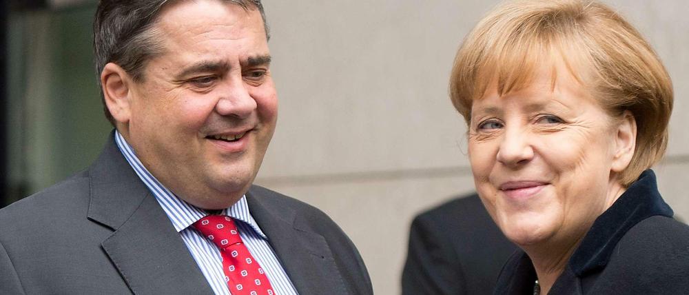 SPD-Chef Gabriel und Bundeskanzlerin Merkel: Debatten bis Dezember