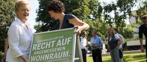 Eines der zentralen Wahlkampfthemen in Berlin: Wohnraum. Auch für die Grünen ein Thema, das auf den Wahlplakaten zu finden ist. 