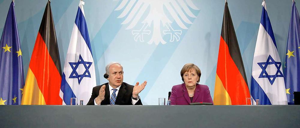 Angela Merkel an der Seite des israelischen Ministerpräsidenten Benjamin Netanyahu.