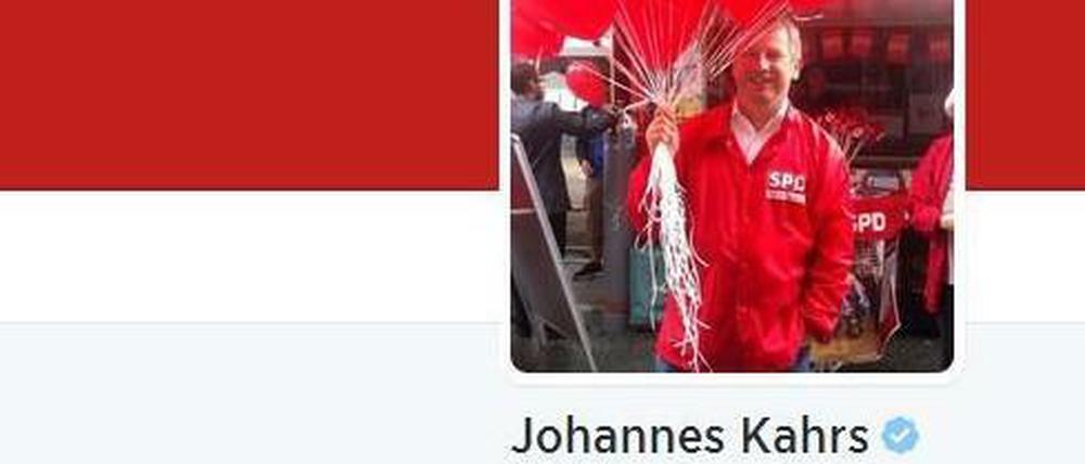 Twitter-Account vom SPD-Abgeordneten Johannes Kahrs und von seinem Bundestagsbüro.